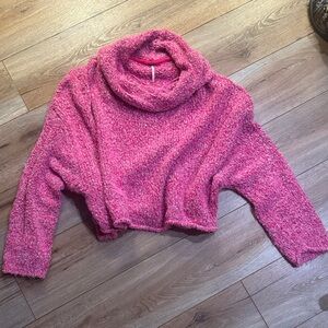 Free People Pink Cowl Neck Sweater